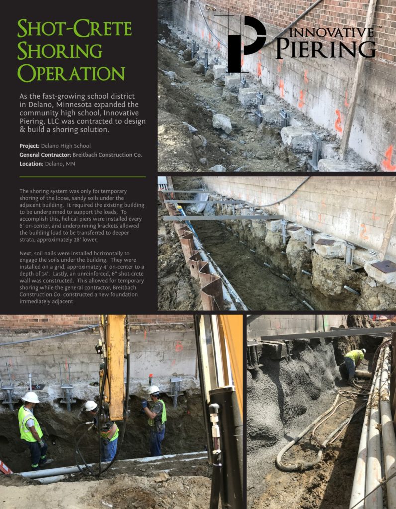 Deep Foundation Repair Project - Delano, Minnesota - Innovative Piering
